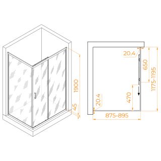 Душевой уголок RGW PA-245B 410824592-14 90x120см чёрный